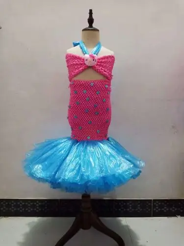 儿童环保服装美人鱼手工diy半成品幼儿园亲子创意儿童演出服