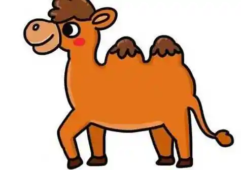 儿童卡通骆驼简笔画图解 彩色涂色骆驼简笔画怎么画