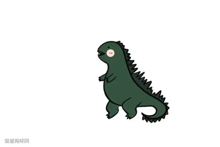 萌萌版的哥斯拉简笔画