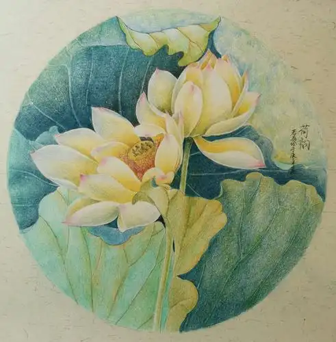 彩铅绘～荷韵