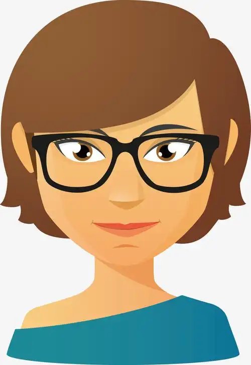 卡通眼镜女孩头像