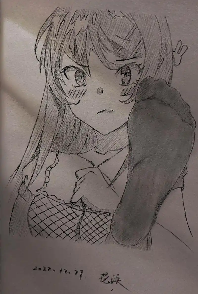 请留下你心中的动漫老婆天花板 #手绘 #二次元 #麻衣学姐 #樱岛麻衣