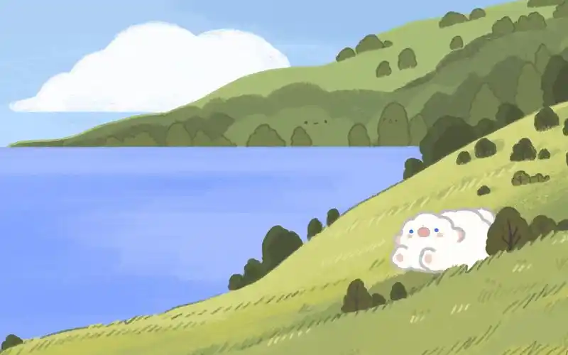 小清新绿色护眼手绘壁纸图片