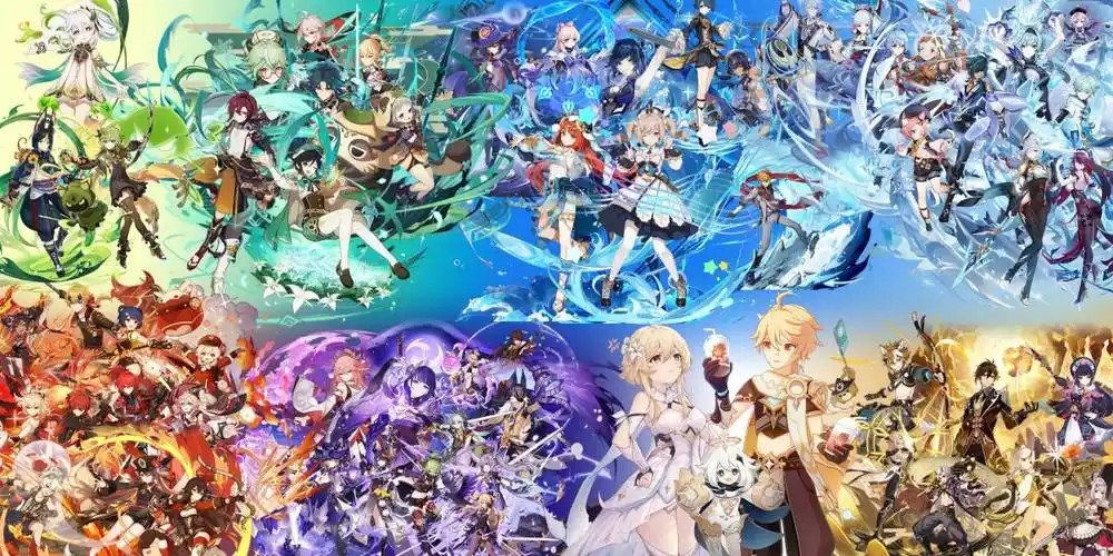 原神全角色图(素材取自网络,本人仅进行了拼凑和背景填充)