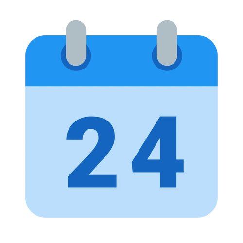 扁平风格的 日历24 图标