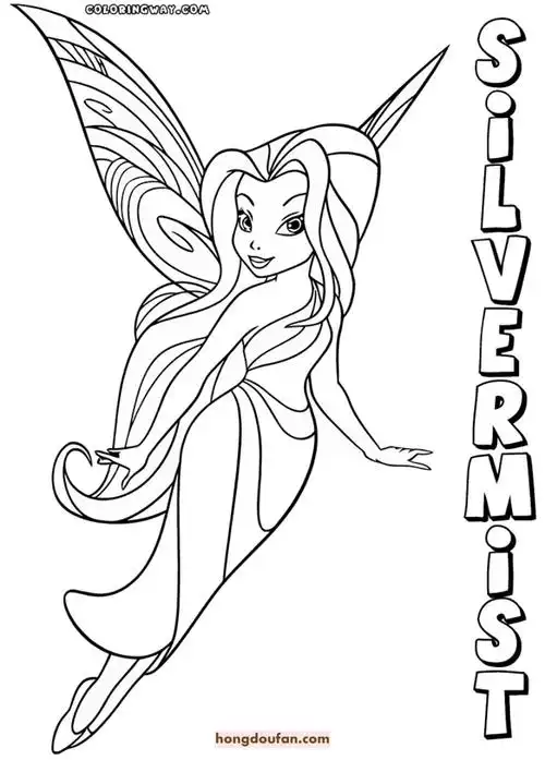 9张带着小翅膀的精灵仙女卡通涂色图片下载-红豆饭小学生简笔画大全