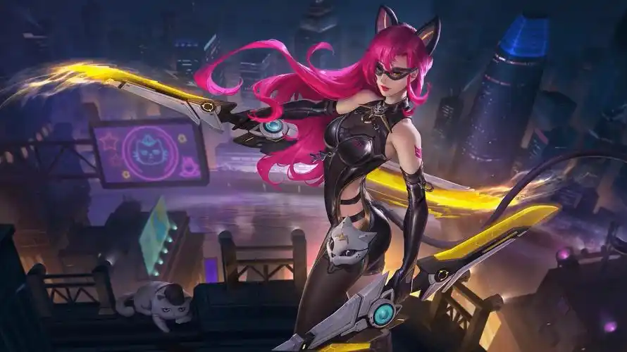 王者荣耀s28赛季皮肤正式曝光阿轲暗夜猫娘新特效预览