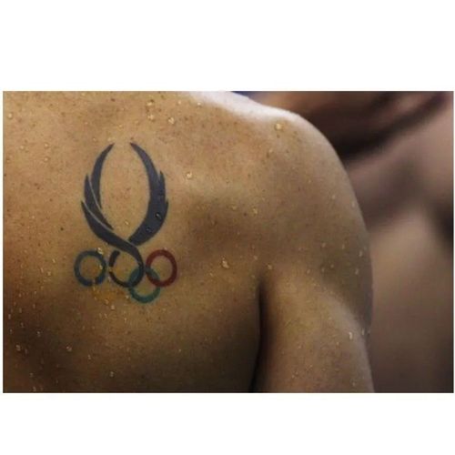 翅膀奥运五环纹身贴 五环脸贴 个性网红潮流仿真彩绘刺青防水持久【7