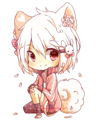 可爱动漫猫女q版萌图简笔画