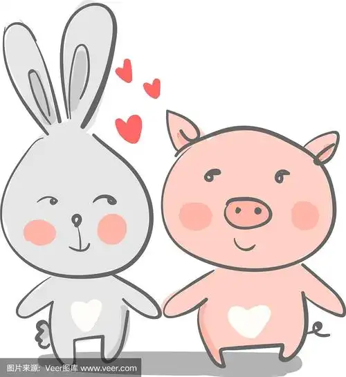 兔子和猪一起抱着土走