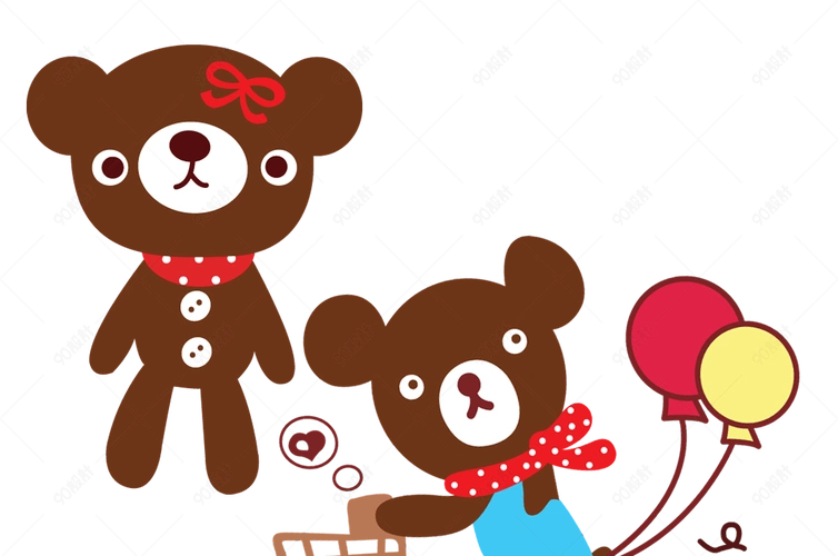 卡通骑车的小棕熊