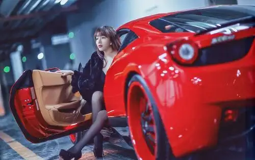 法拉利妖艳性感车模韩雨菲壁纸,高清图片,电脑桌面-壁纸族