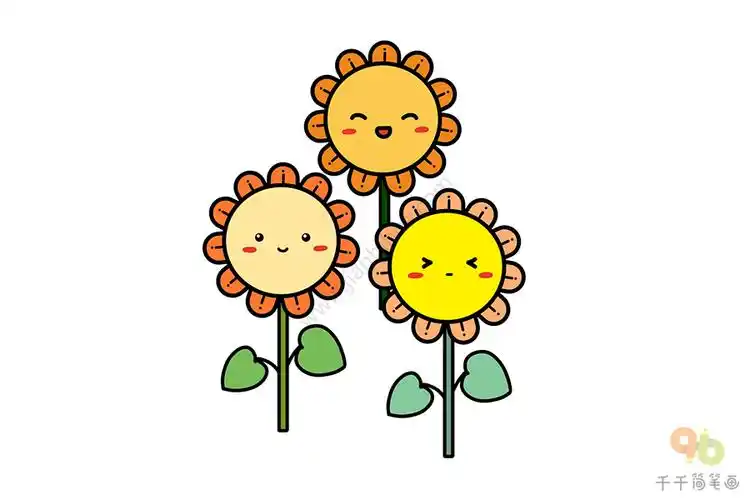 一步一步画向日葵简笔画图片