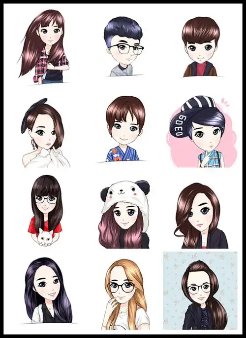 漫画设计q版卡通人物头像纪念日定制真人照片转手绘微信情侣热卖淘宝