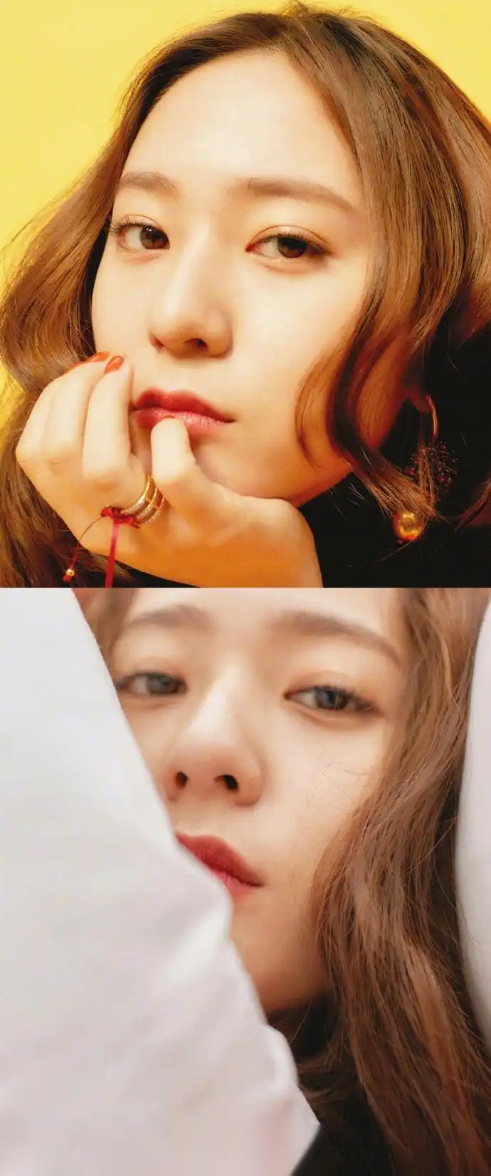 郑秀晶长卷发造型的krystal慵懒动人,大特写更是让人毫无抵抗力