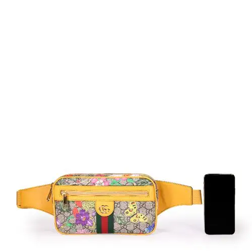 gucci古驰2020新款女士牛皮flora印花腰包