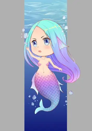 q版美人鱼#|插画|创作习作|右翼丿 - 原创作品 - 站酷 (zcool)