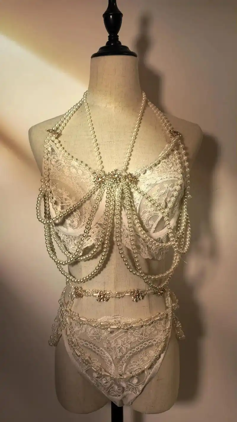 做了一件纯情珍珠胸衣.#手工 #图文来了#vlog日常 #只 - 抖音