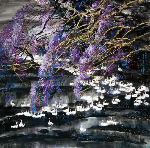 孙瑞春泼墨写意花鸟画欣赏