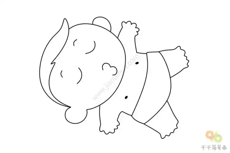 婴儿仰卧简笔画