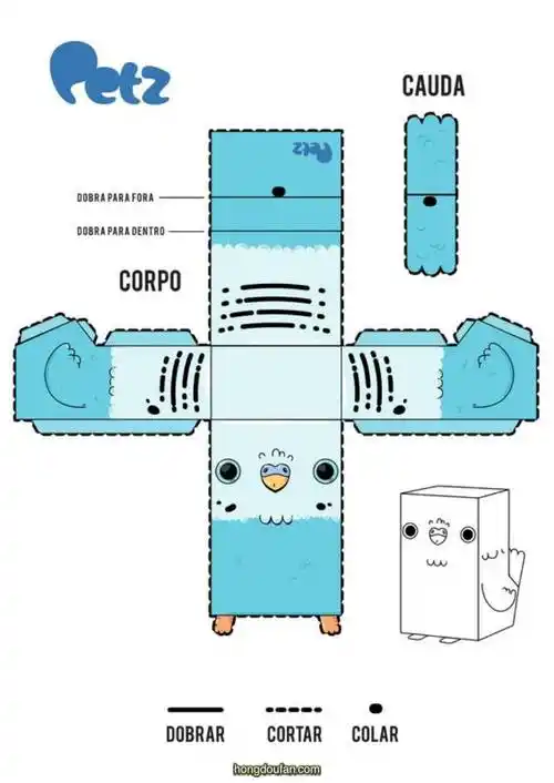 12张立体动物折纸彩色图纸下载