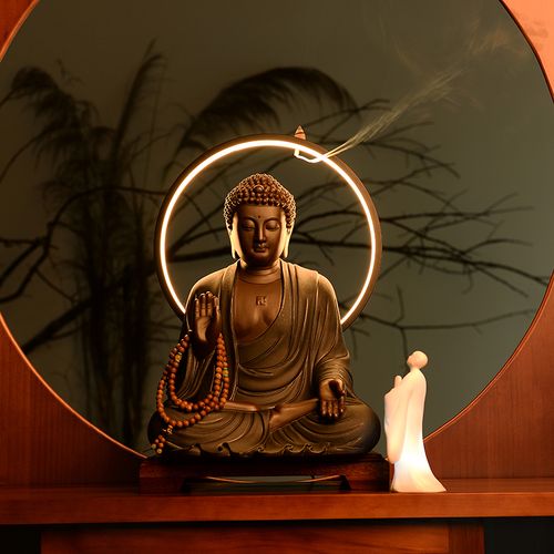 中式大号陶瓷大日如来如来佛佛像阿弥陀佛禅意摆件摆件