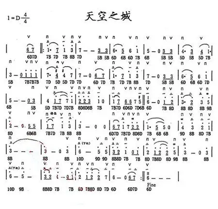 求天空之城的完整十孔c调口琴谱(最好是bd谱)= =急拜托