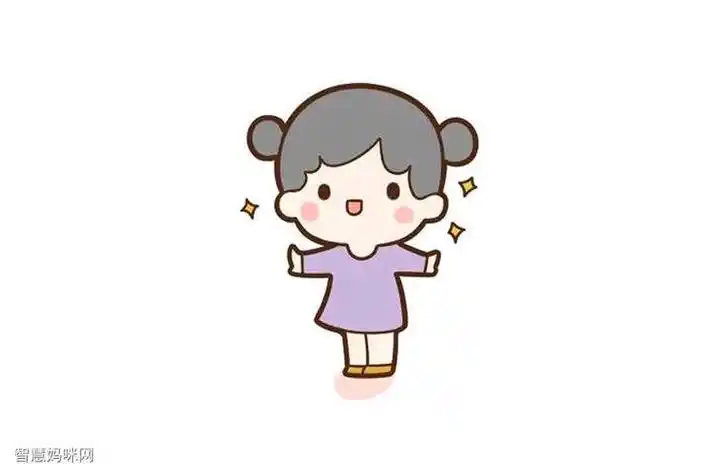 可爱小女孩简笔画卡通