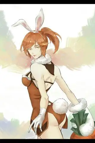 手绘王者荣耀花木兰兔女郎手机壁纸