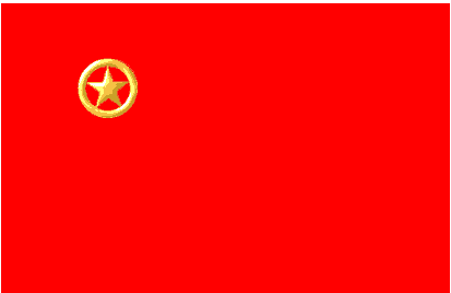 团旗:  中国共产主义青年团团旗旗面为红色,象征革命胜利;左上角缀