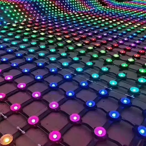 河南全彩led格栅屏-户外防水-透明led网格屏厂家