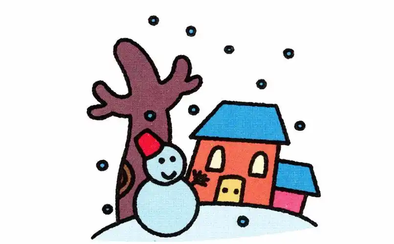 唯美图片漫天飞舞的雪花风景简笔画雪花漫天飞舞的雪花风景简笔画雪花