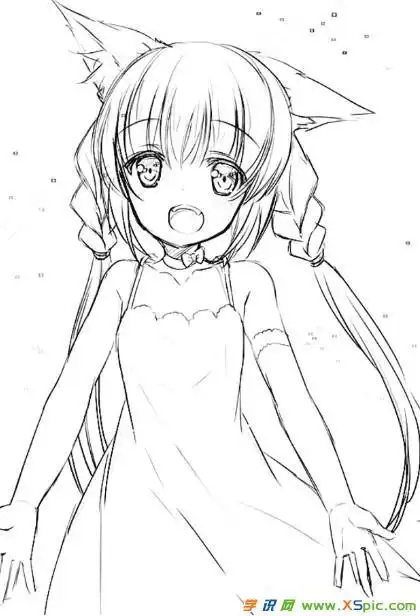 铅笔画漫画人物可爱素材