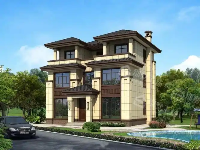 1112米三层新中式别墅豪宅墅写家族传世府邸