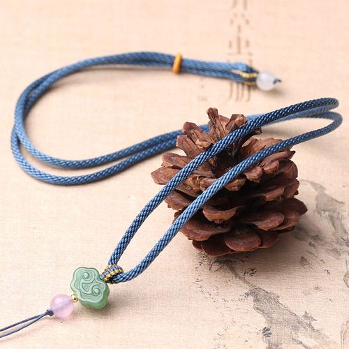 祥云如意挂绳diy翡翠玉佩吊坠绳耐磨手编玉米线饰品项链绳子