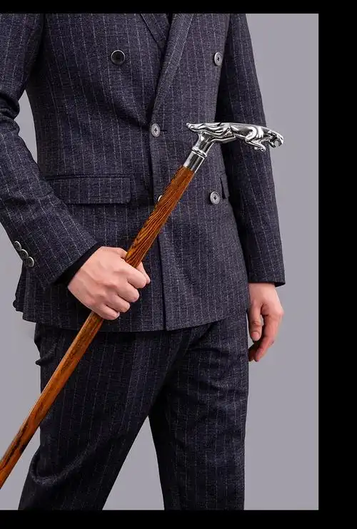 七钡勒 绅士手杖拐杖老人年轻人实木拐杖拐棍防滑轻便文明杖扶手杖 豹