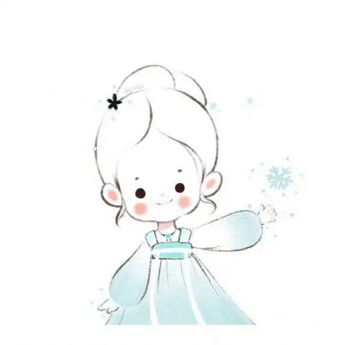 双鱼座简笔画古风女生头像