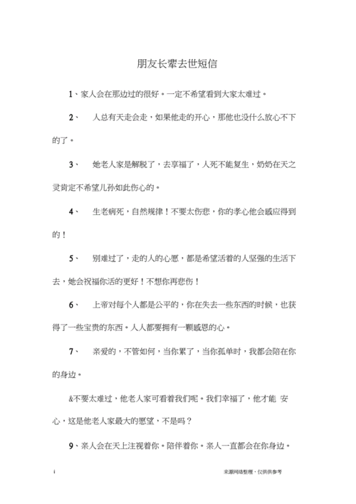 朋友长辈去世短信.docx 5页