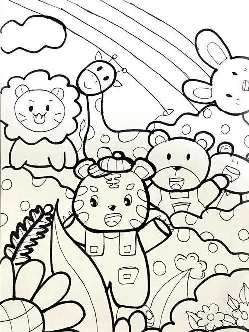 简笔画图片值得收藏生气的河马 情景动物简笔画20组动物情景简笔画 快