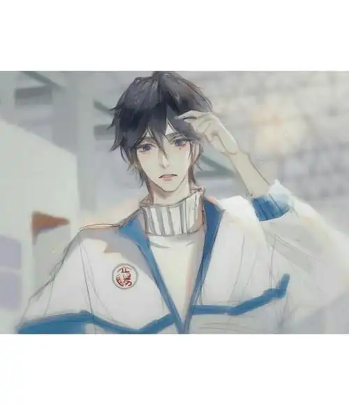 杂动漫男头校服吗撩头发白边今天也