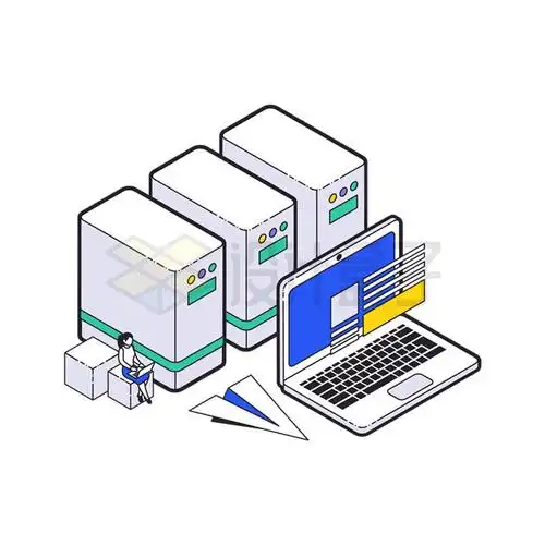 5d风格笔记本电脑和云服务器插画2420926矢量图片免抠素材 it科技-第1