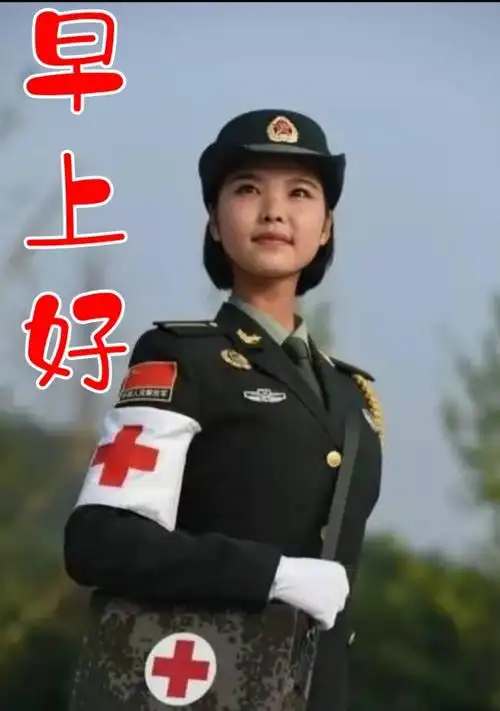 早上好朋友,战友们,老兵们早上好 最新敬礼军装早安问候表情图片 温馨