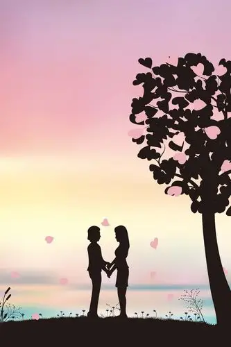 背景搜索 > 简约大气浪漫恋人情侣剪影psd分层广告 210