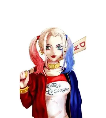 动漫小丑女头像黑白