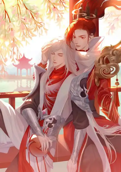 最近画的信白湖心亭贴贴,信哥很.