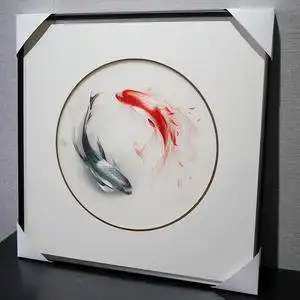 客厅装饰画刺绣图片