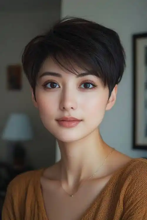 时尚新宠:露耳短发带层次