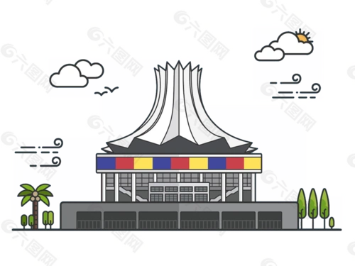 本次平面广告                        作品主题是南宁东盟博览会建筑