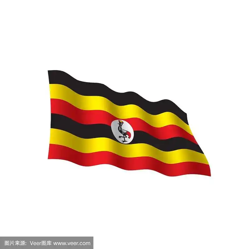 乌干达国旗,矢量图