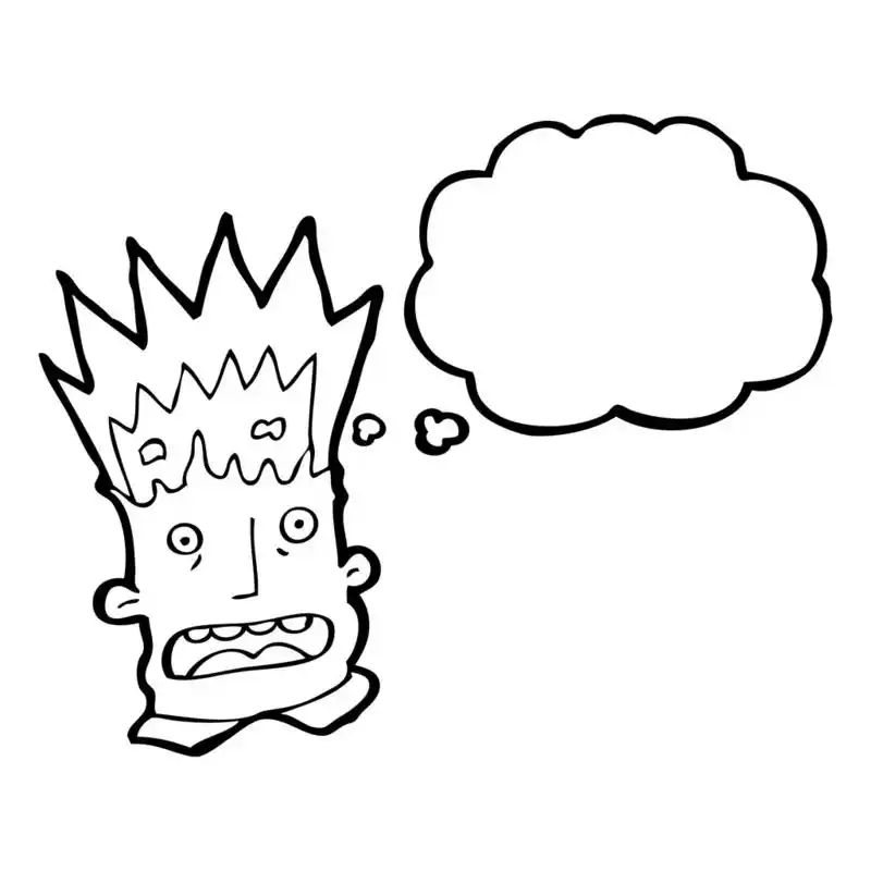 爆炸头的男人,矢量, 卡通爆炸头的男人,在白色背景上